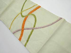 リサイクル　絽　金駒刺繍　抽象模様名古屋帯